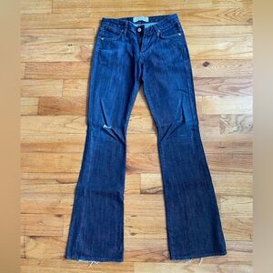 Paper Denim & Cloth Low Rise Bootcut Jeans Size 25 Dark Wash Cuff Wear
